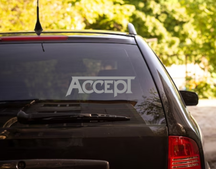 Accept Vinyl Logo Sticker Decal Heavy Metal Band Car Bumper Iron Maiden UDO