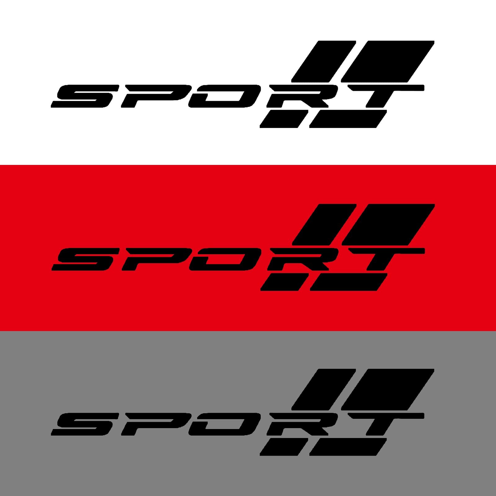 2 Pcs 16 Inch Matte Black Sport Letter Logo Vinyl Decal Sticker Fit for All C…