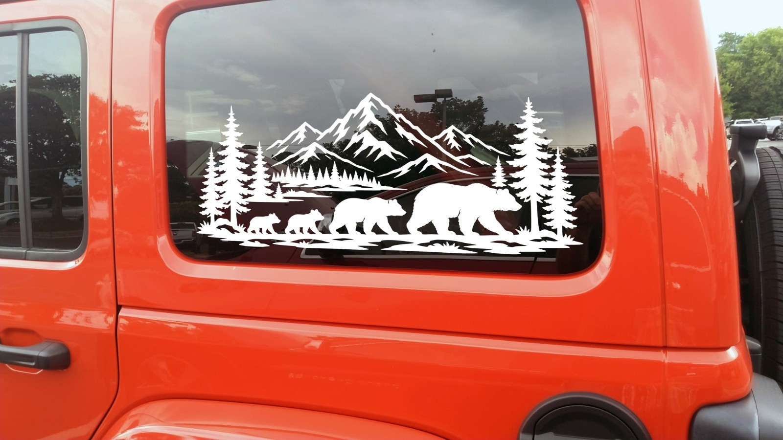 Bear Family Mountains Forest V9 Vinyl Decal Wildlife Adventure Window RV Camper