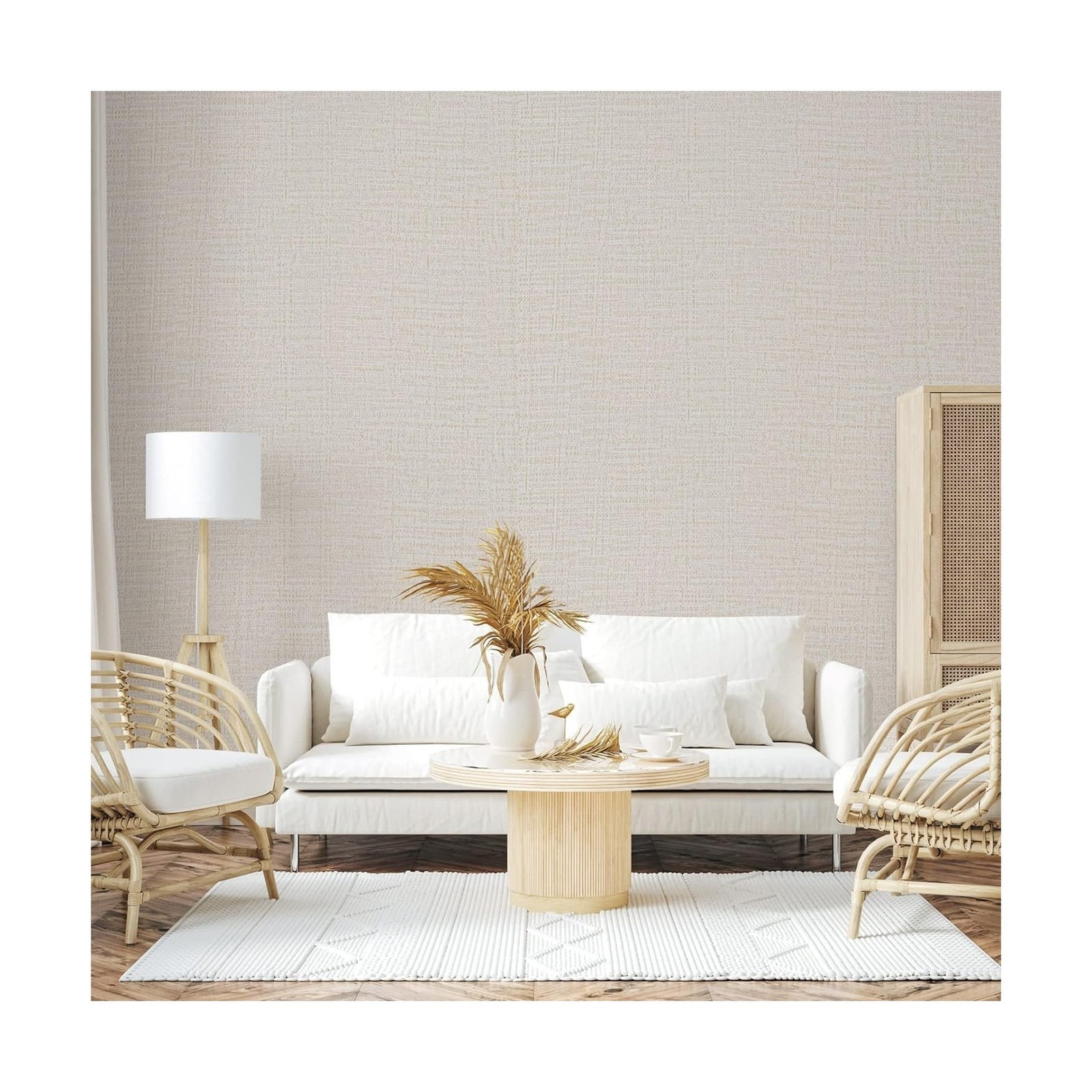 TANONE Contact Paper Peel and Stick (15.8 in X 118 in), Grasscloth Wallpaper …