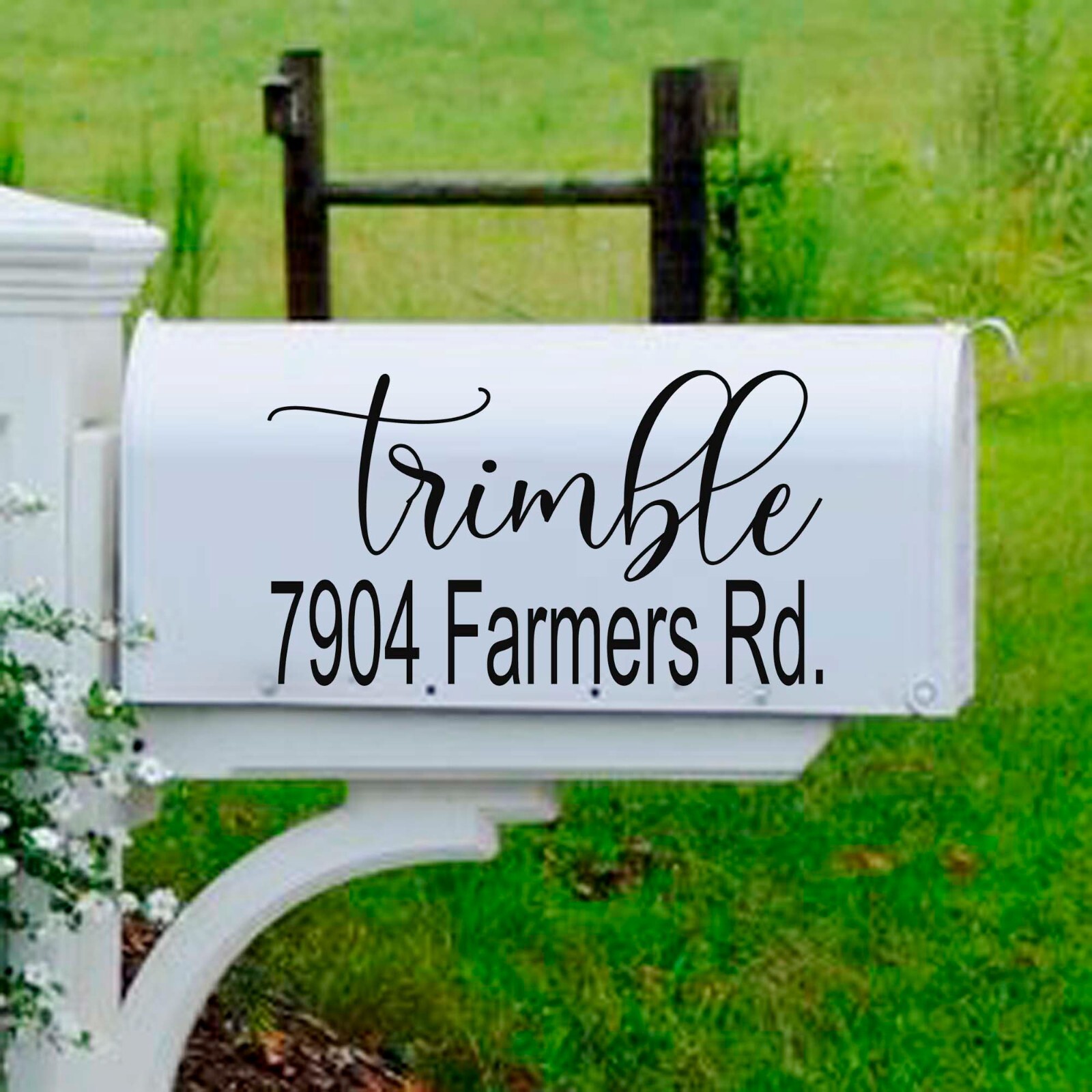 Mailbox Name Address Decal Personalized Street Name Number vinyl SET OF 3 sides