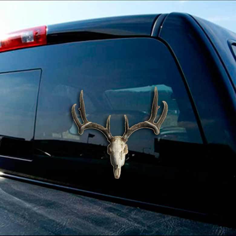 Hunting Sticker Deer Skull Vinyl Decal Car Truck Window Whitetail Hunter