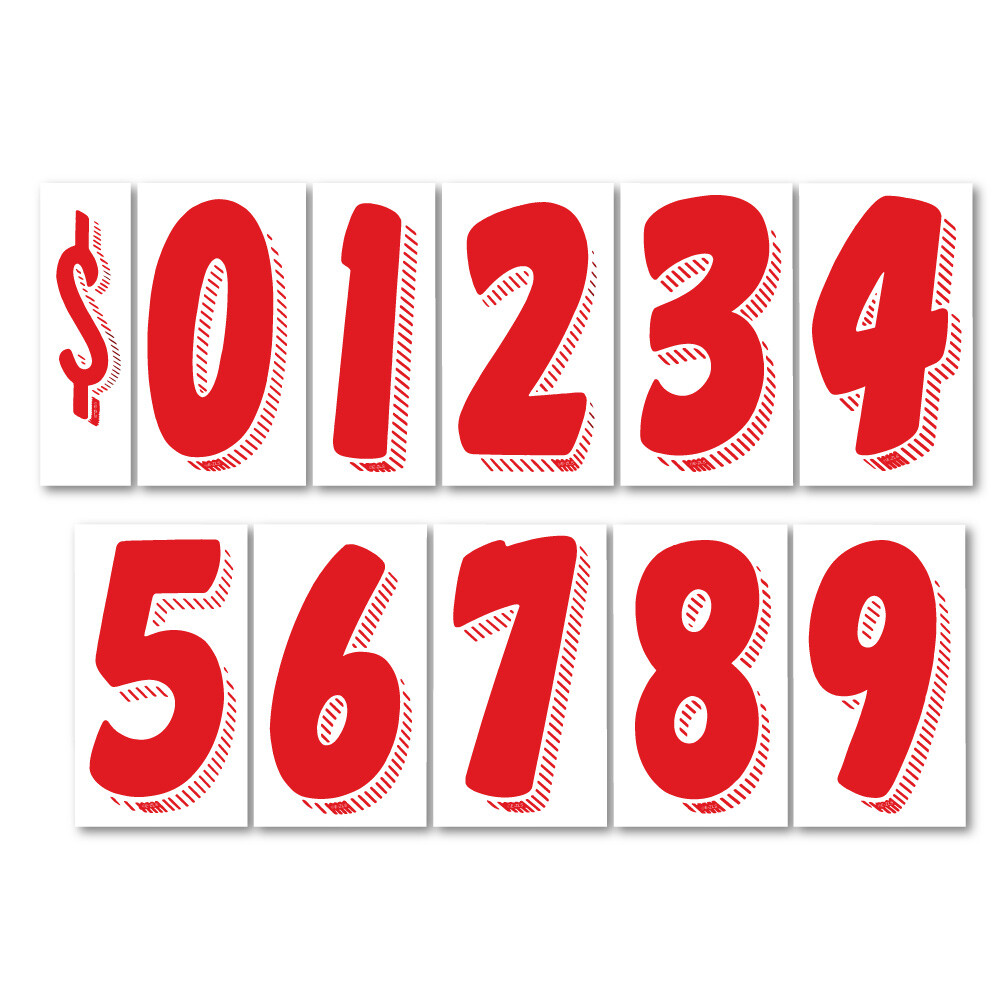 Car Dealer Windshield Stickers 13 Dozen Pricing Numbers 7.5 Inch Dealership Tags