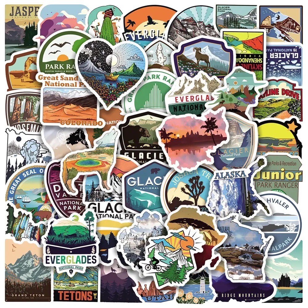 20 Random National Park Themed Stickers Nature Decal Laptop Binder Free Shipping