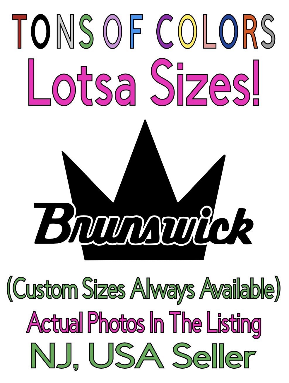 Brunswick Crown Logo Die Cut Vinyl Decal Pool Table Car Windows Bowling Billiard