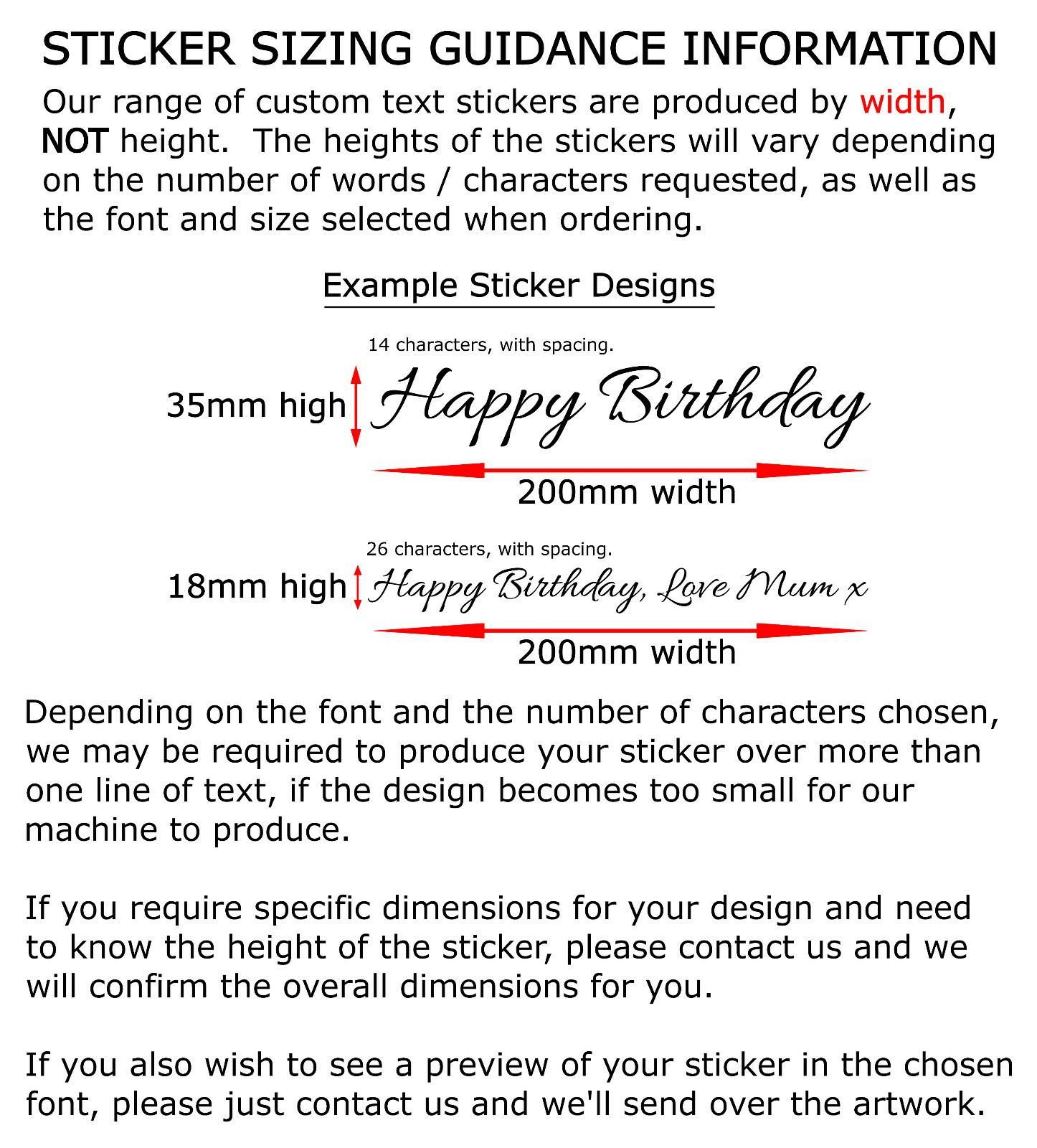 Chrome Colours Custom Text Font Wording Personalised Stickers Decals fonts 41-50