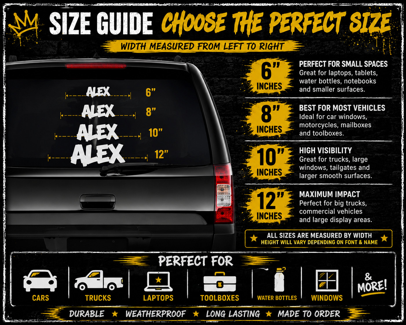 Custom Graffiti Name Decal Personalized Vinyl Sticker Car Laptop Wall Window