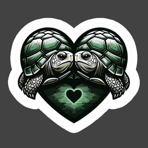 Sea Turtle Sticker Vinyl Decal Heart Love Ocean Animal Marine Aesthetic