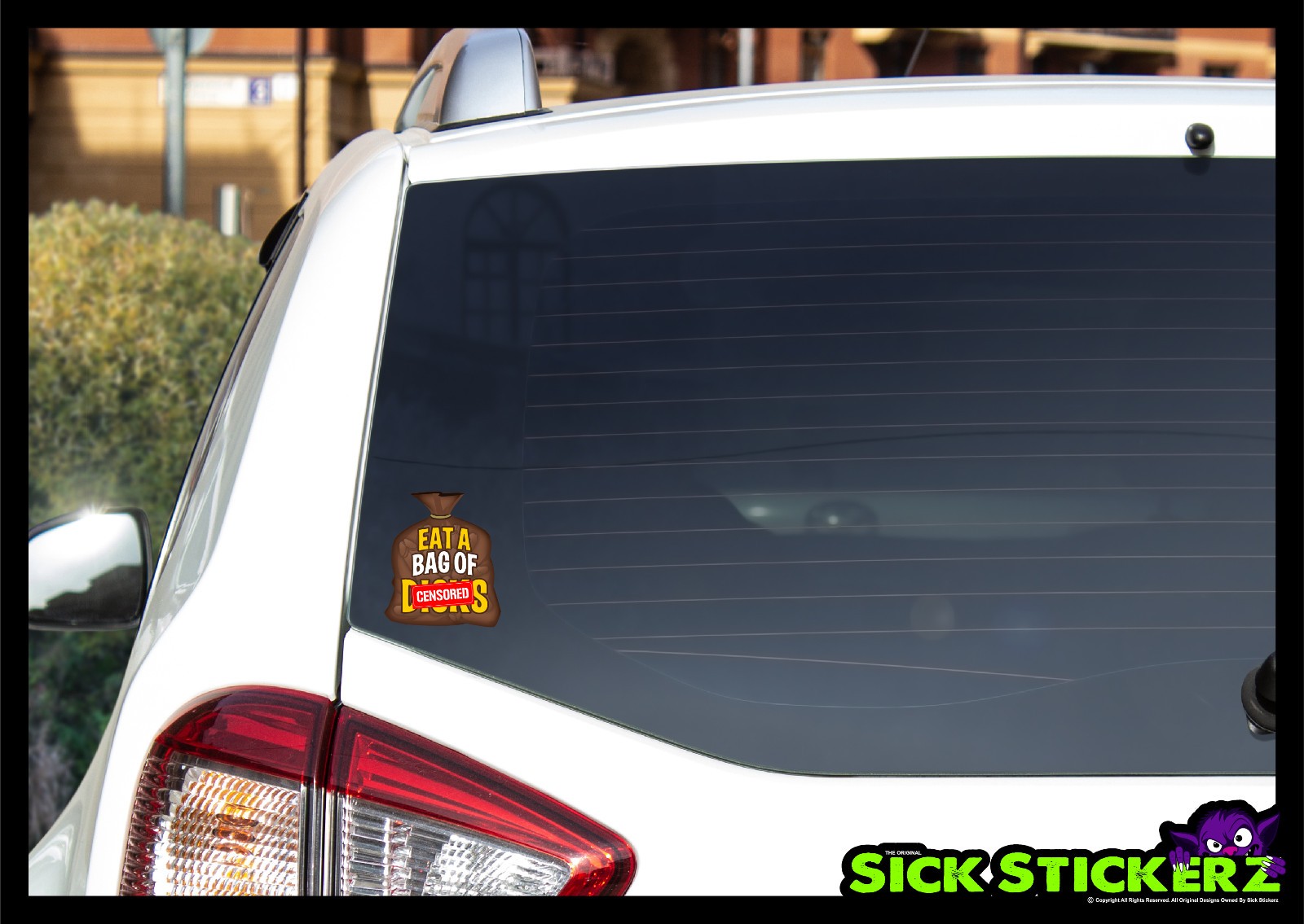 Eat A Bag Of D***s Sticker Decal Car Truck Van Window Funny Joke Rude