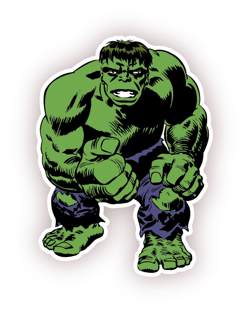 The Incredible Hulk Cartoon Decal 2.5" set of 2 Sticker