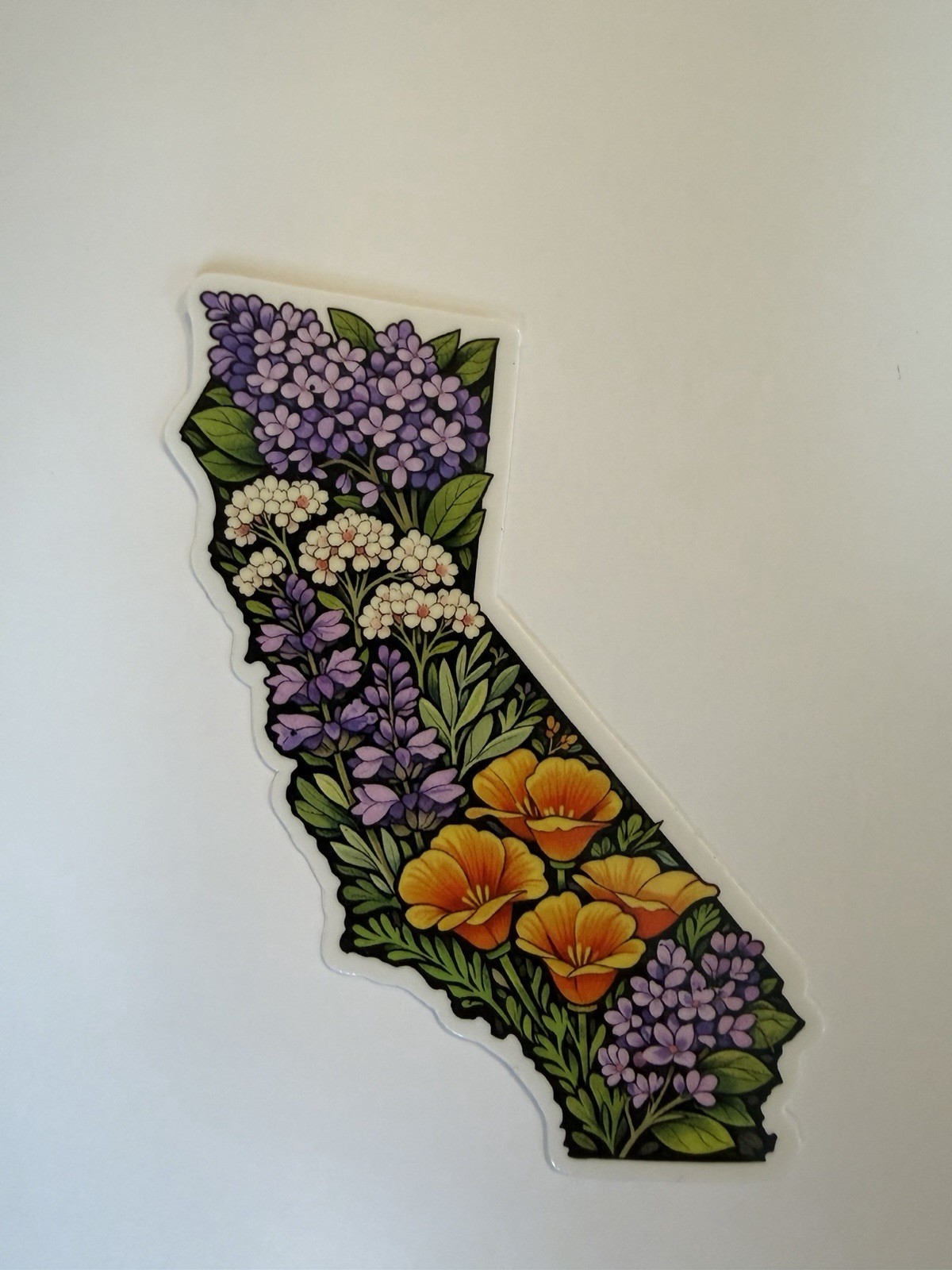 California Wildflower State Shape Sticker