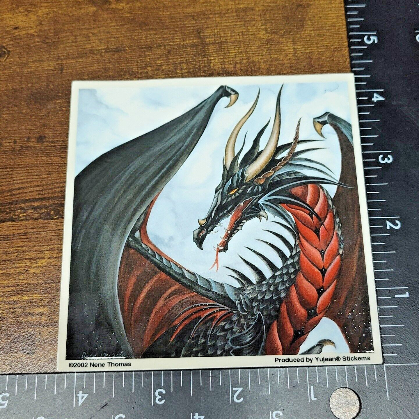 Yujean Stickems FIRE HEART DRAGON, ©2002 Nene Thomas Sticker Decal