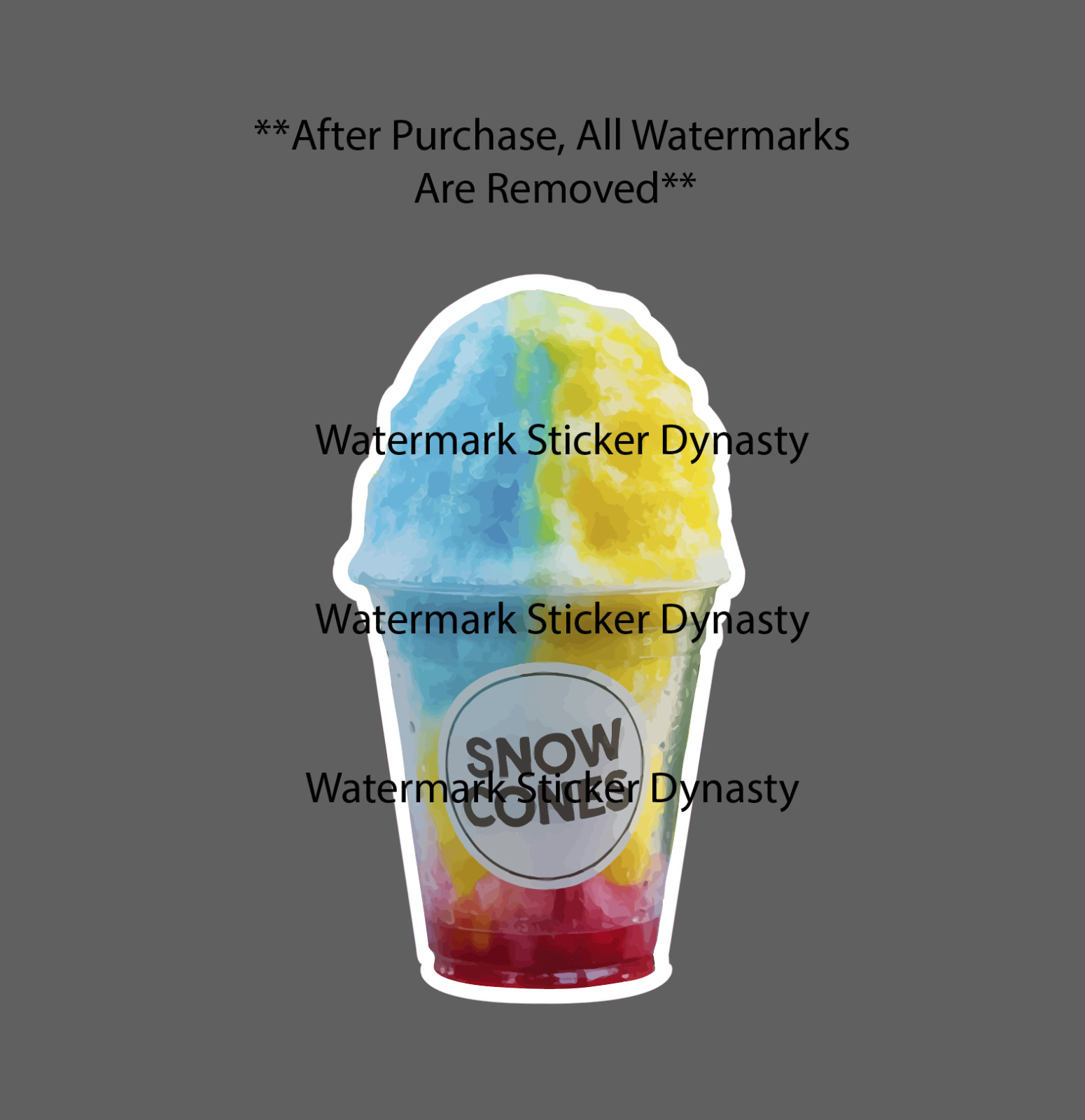 Snow Cone Sticker Waterproof Decal Stand Ice Food Dessert Travel Gift NEW