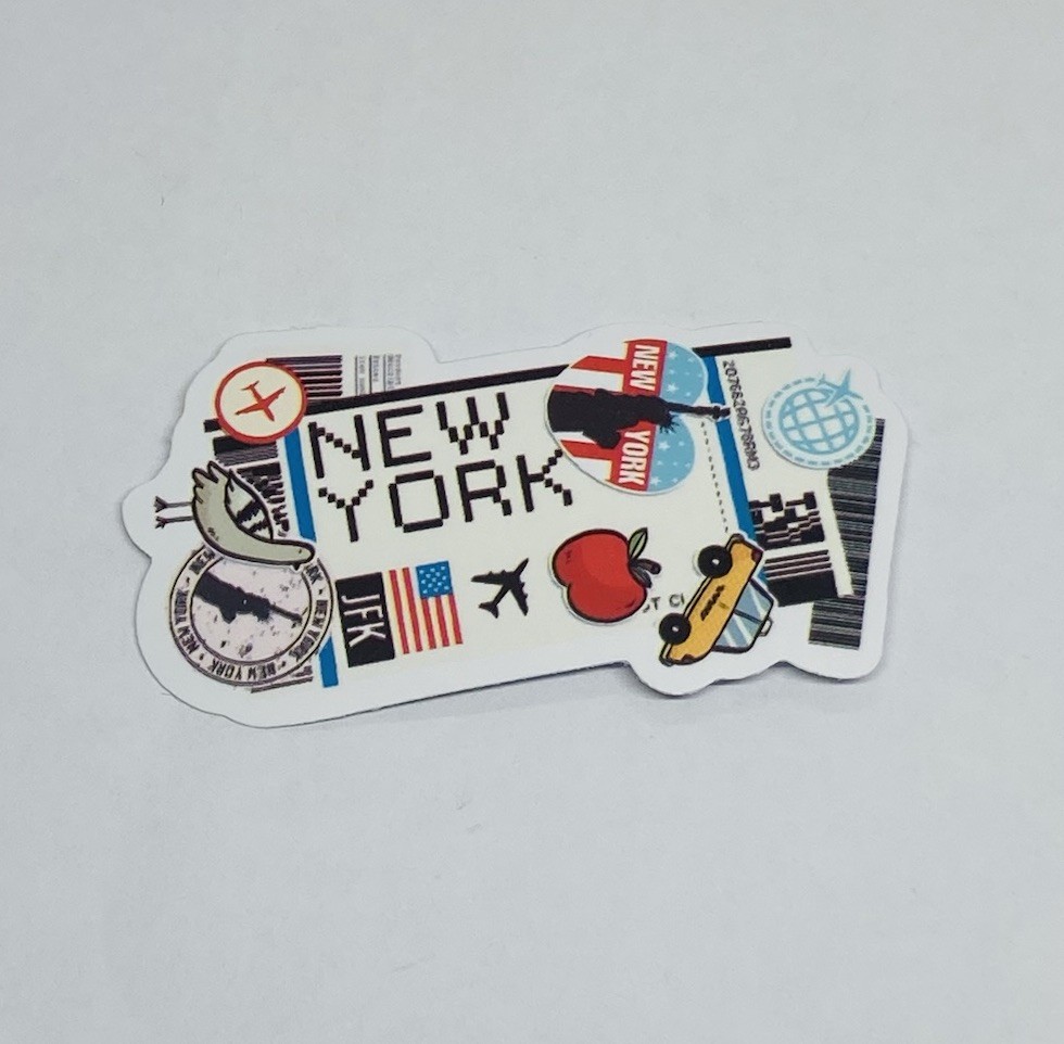New York Sticker Apple Statue Taxi Travel City Tour Art Decal Vinyl Souvenir Tc6