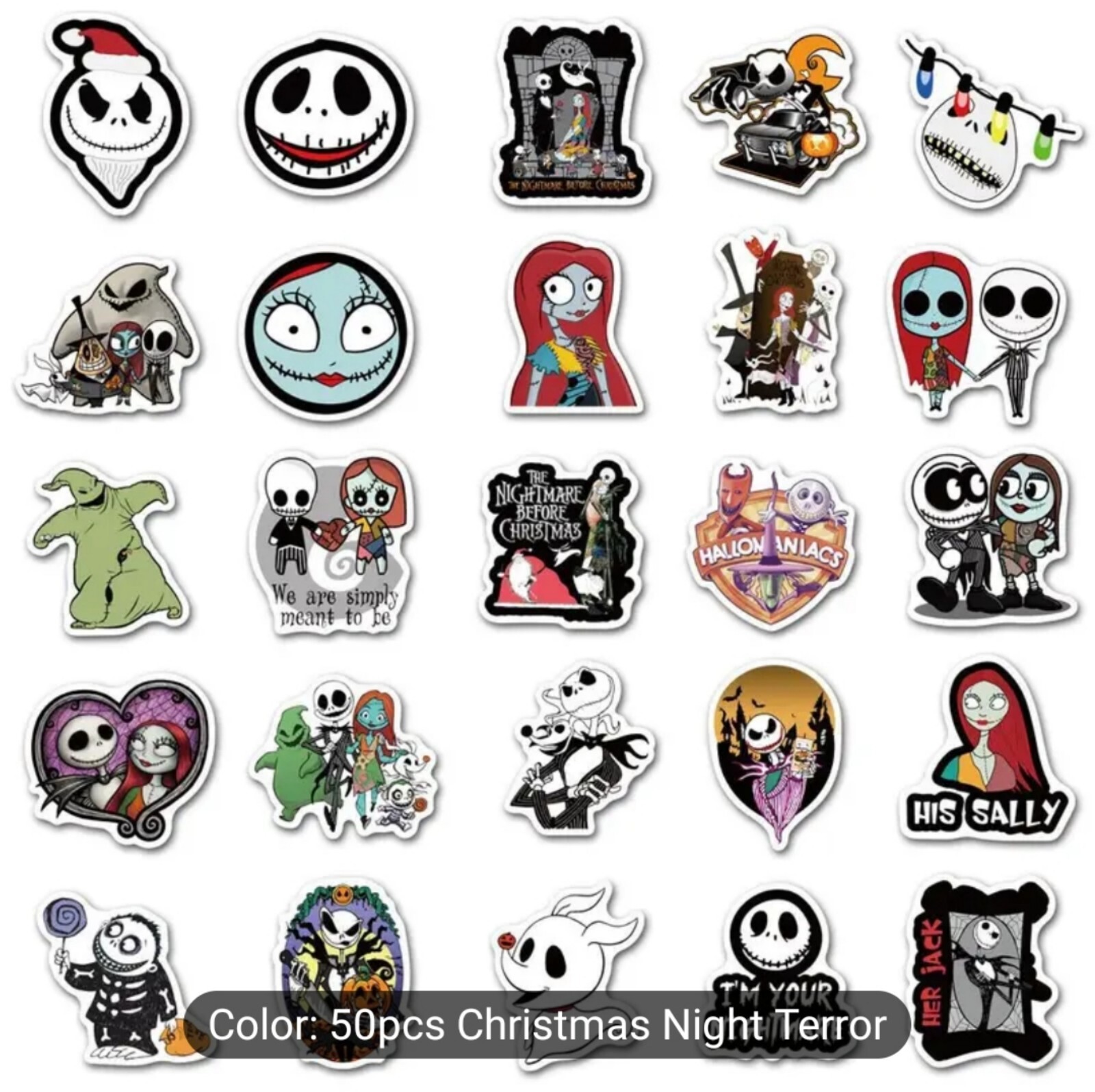 10 PCS Halloween Nightmare Before Christmas 2 Stickers BRAND NEW