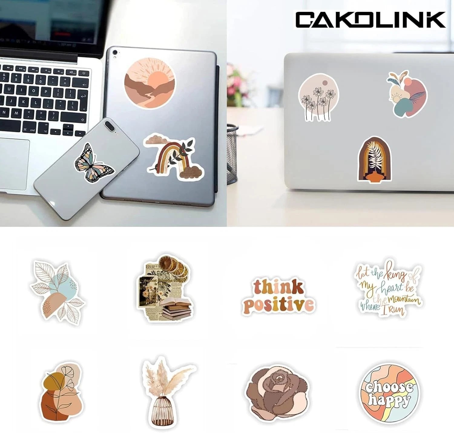 Vintage Aesthetic Stickers 50 Pcs, Vinyl Waterproof Stickers for Water Bottle…