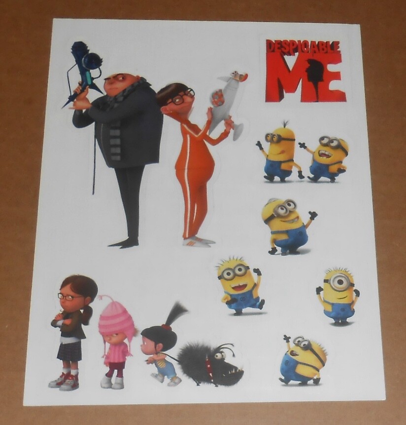Despicable Me Movie Soundtrack Sticker Sheet Original 2010 Promo 8.5×11 RARE