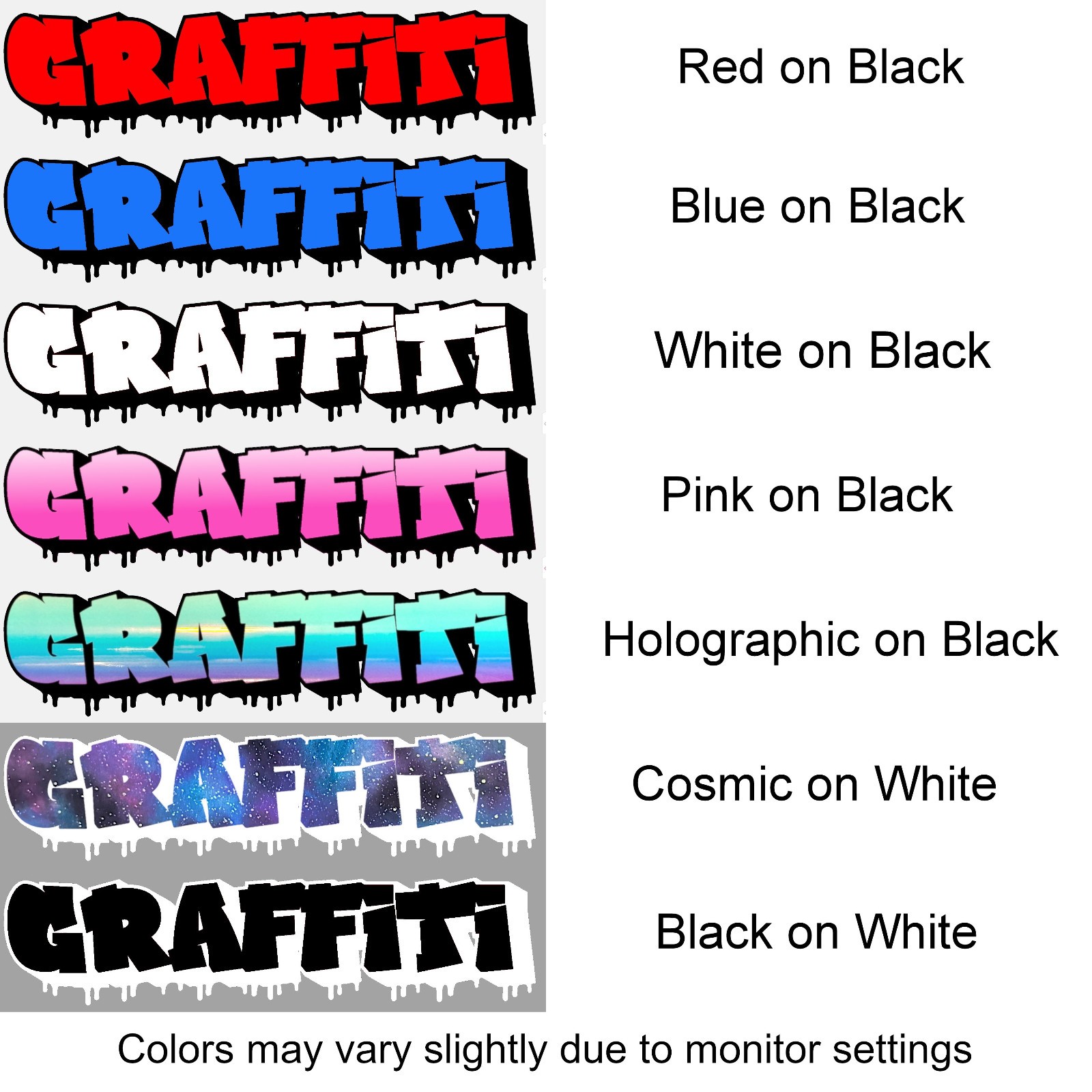 Custom Graffiti Vinyl Decal Hip Hop 3D Drip Font Name Sticker Tumbler Car Window
