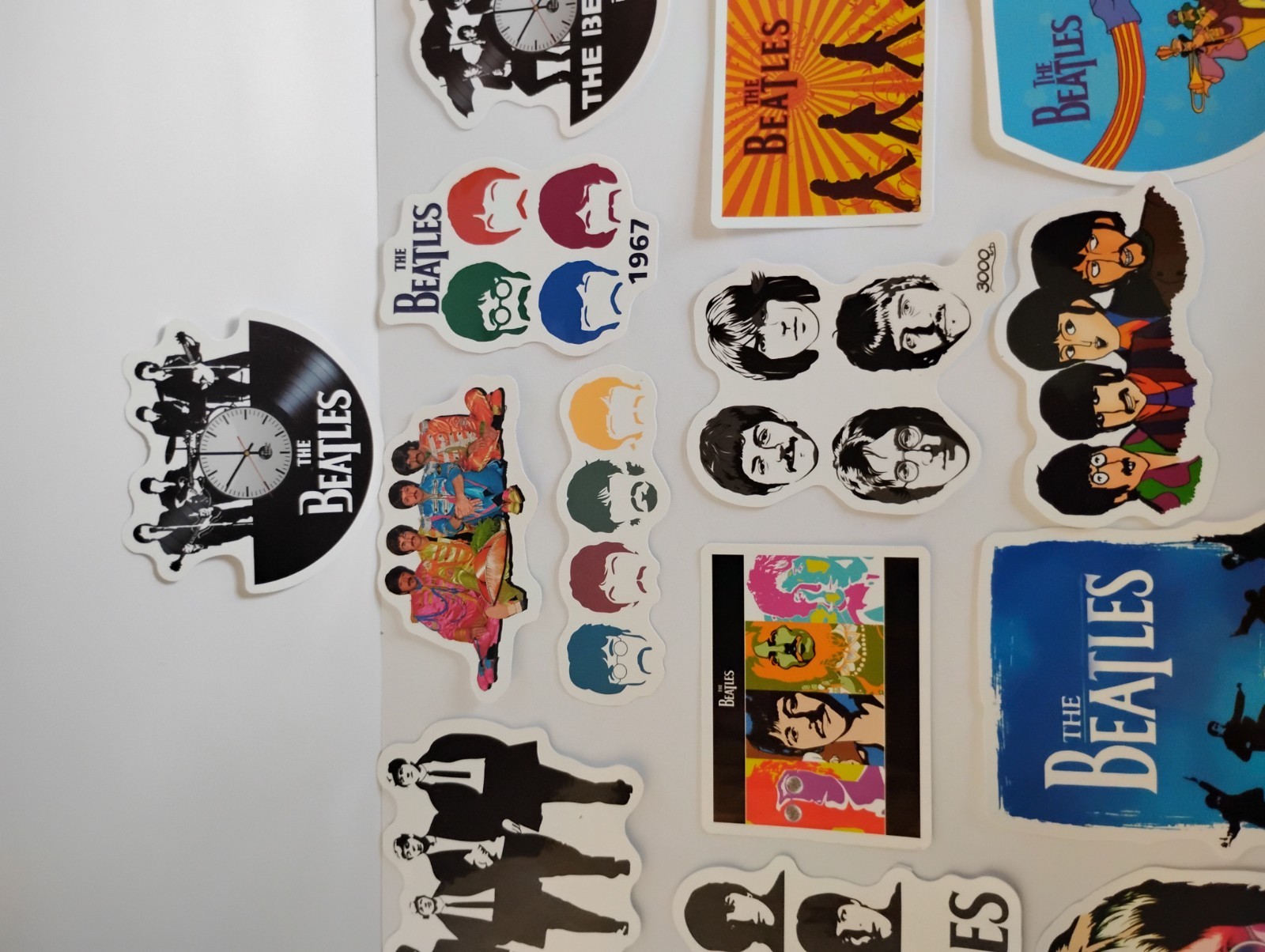THE BEATLES Lot (14) 1 1/2" to 2 3/4" Band Logo STICKERS JOHN LENNON