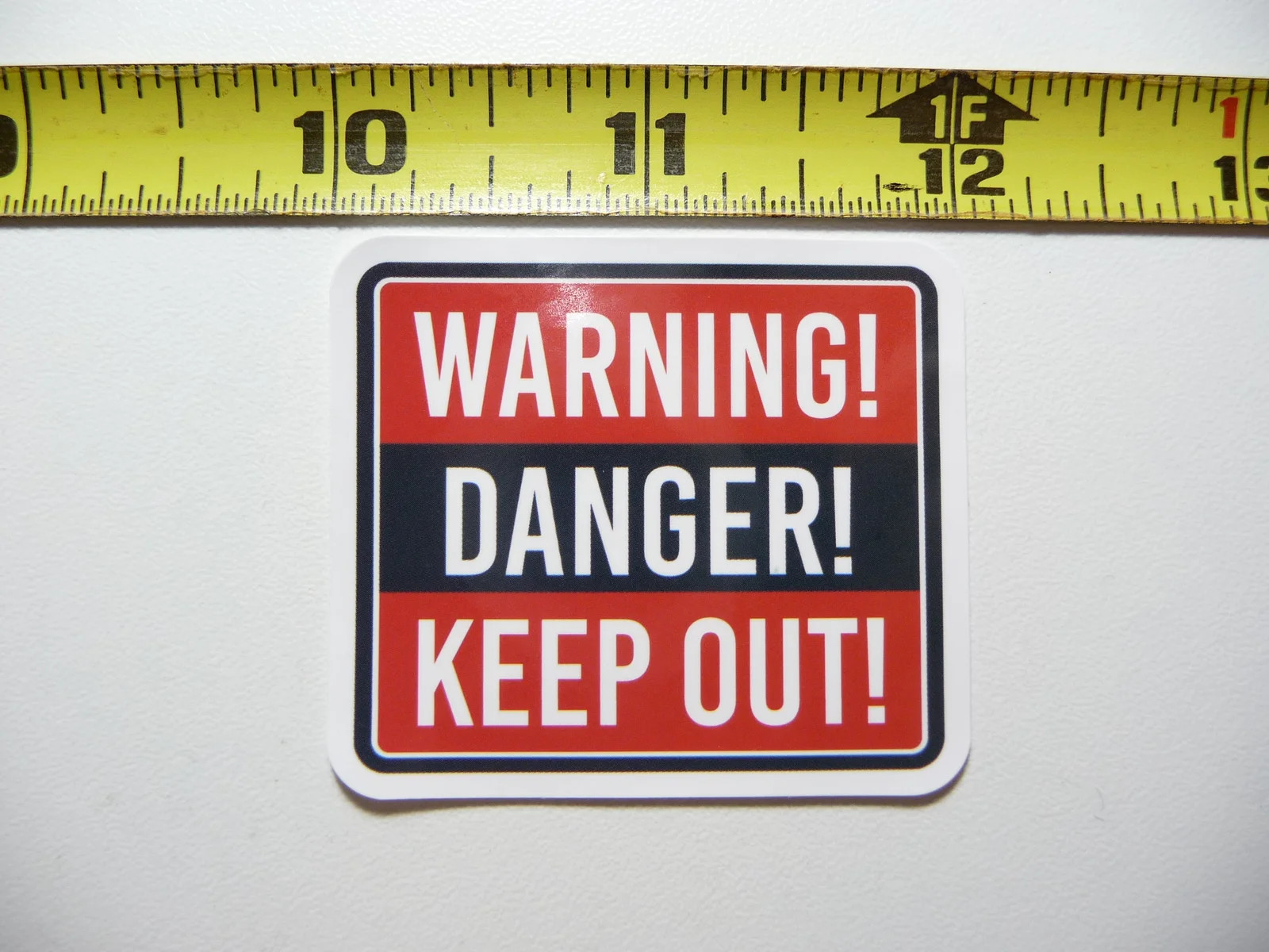 WARNING DANGER KEEP OUT SMALL STICKER DECAL BUSINESS COMPANY POLICY DOOR