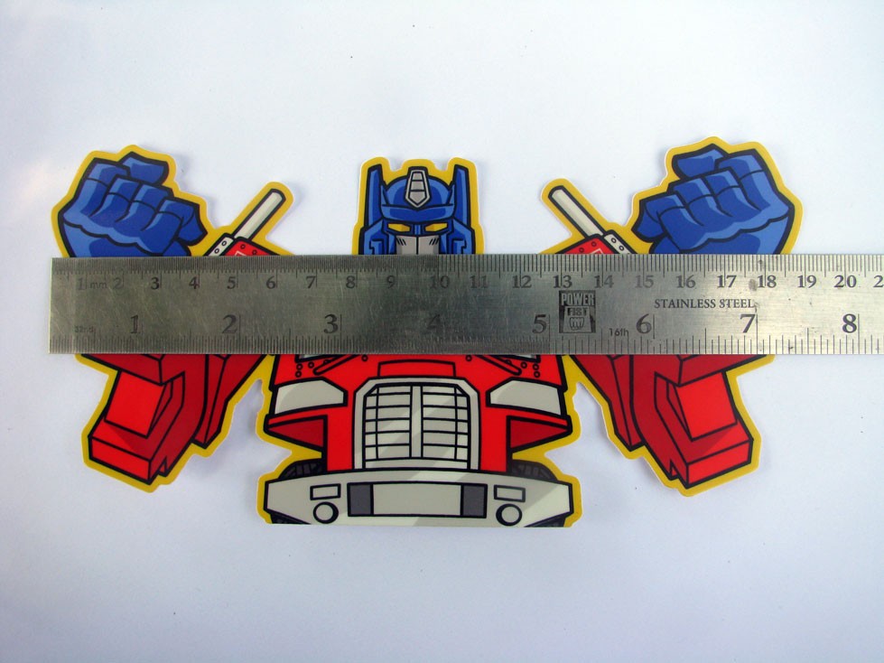 G1 Prime Transparent Toy Vinyl Sticker 80s Toy Peeking Decal for Skateboard Car