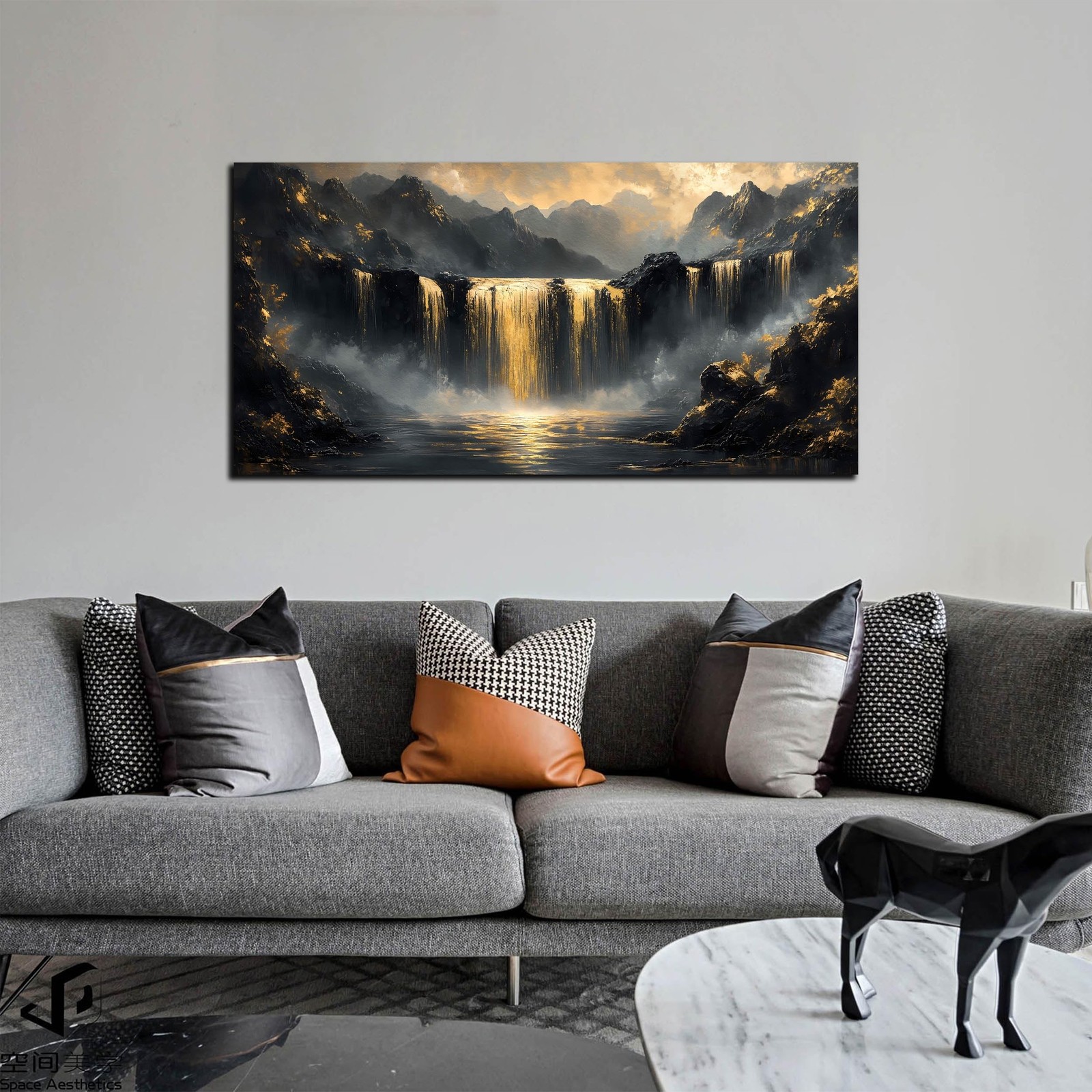 Waterfall Canvas Wall Art for Living Room – Mountain Art Wall Decor for Offic…