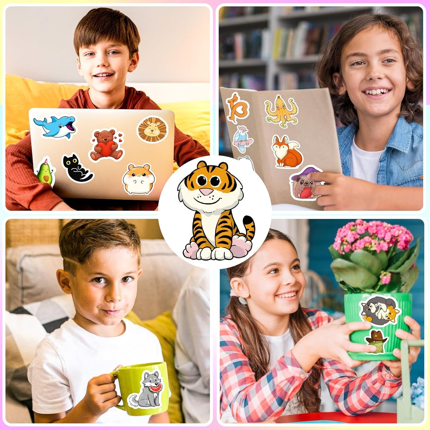 100 PCS Water Bottle Stickers for Kids Waterproof Cute Stickers for Water Bottle