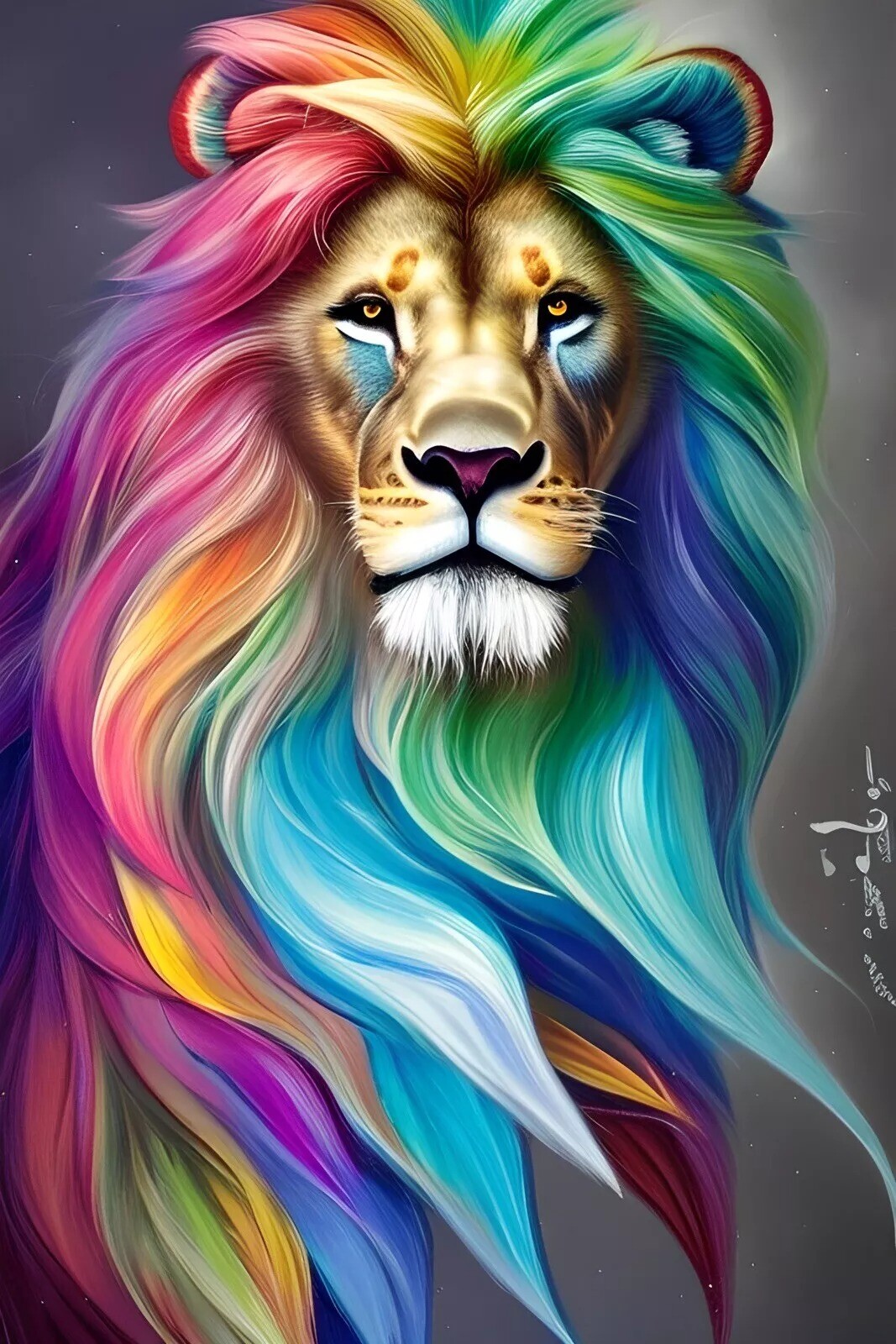 Colorful Lion Sticker Decal
