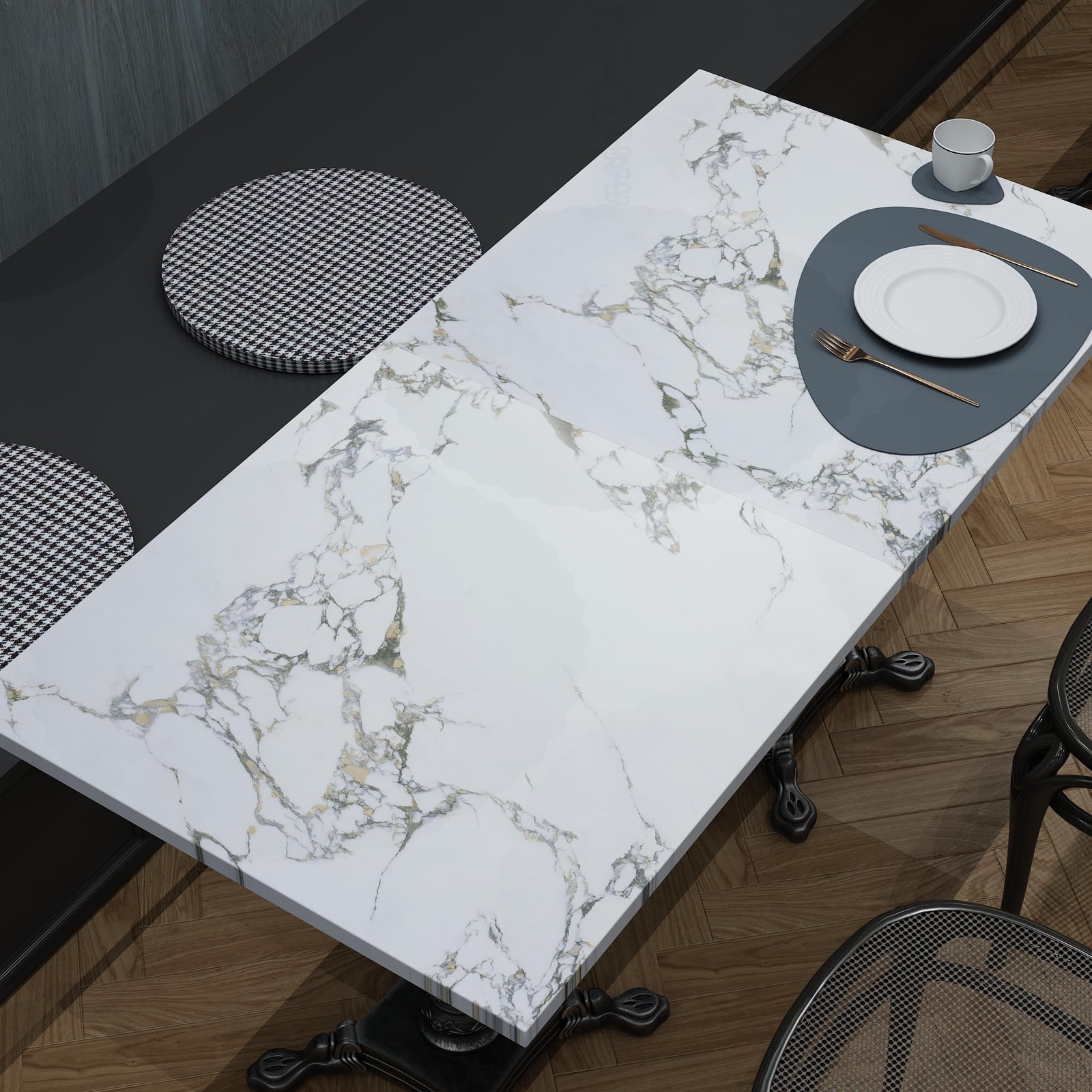 Glossy White Gold Marble Counter wallpaper peel and stick for Furniture Shelf…