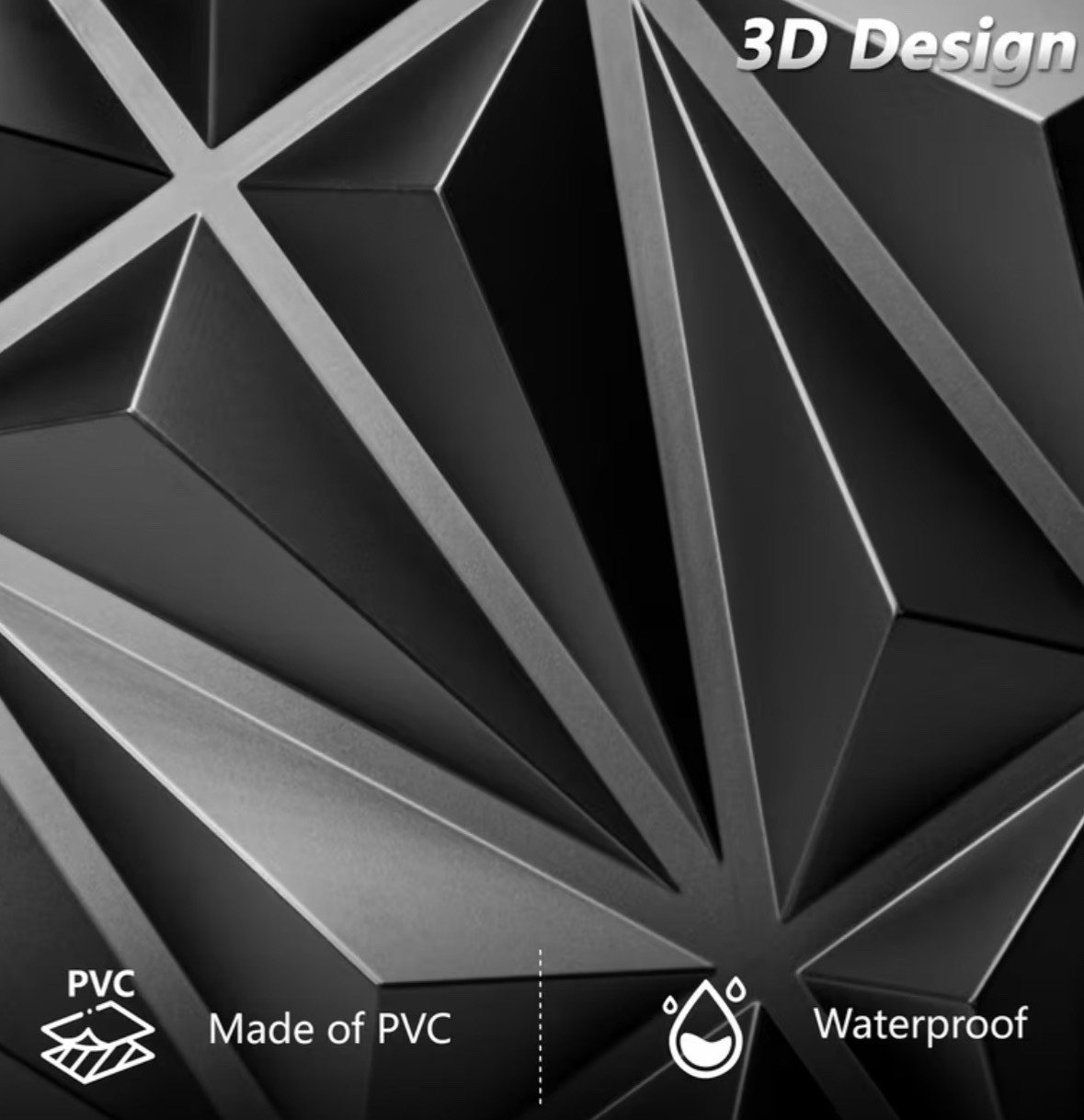 33pcs 3D Wall Panels, 11.8"x11.8", PVC Material, Lightweight & Fire Resistant