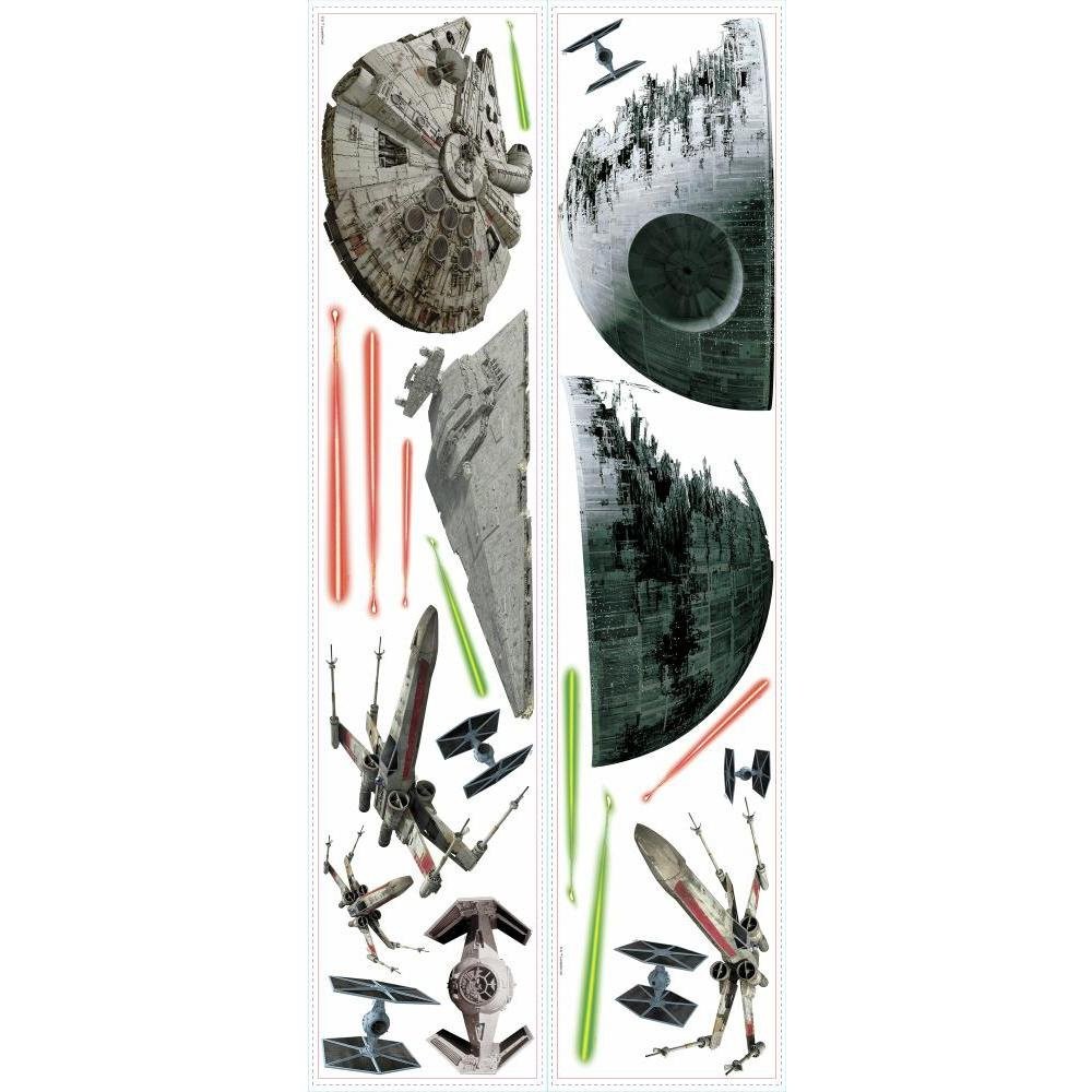 Star Wars Death Star Tie Fighter & X-Wing Peel and Stick Wall Decals by , RMK…