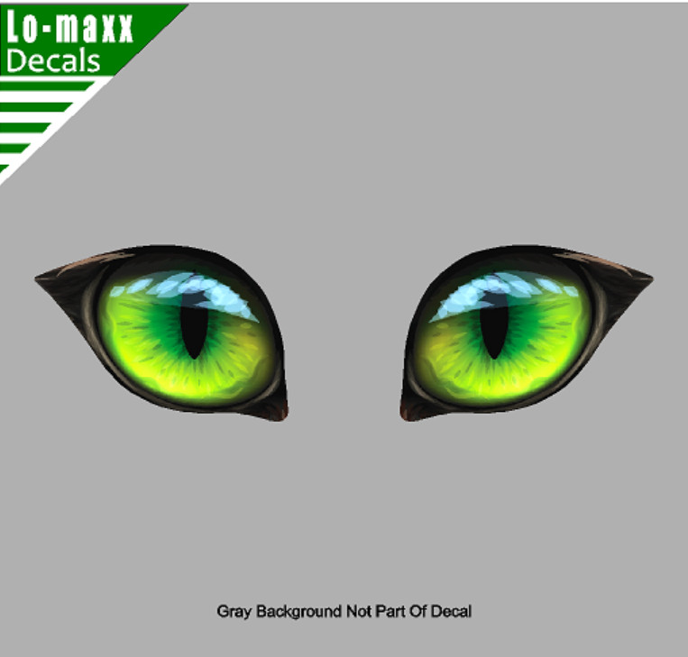 Pair Of Green Cat Eyes Various Sizes Superior High Quality Printed Vinyl Decal