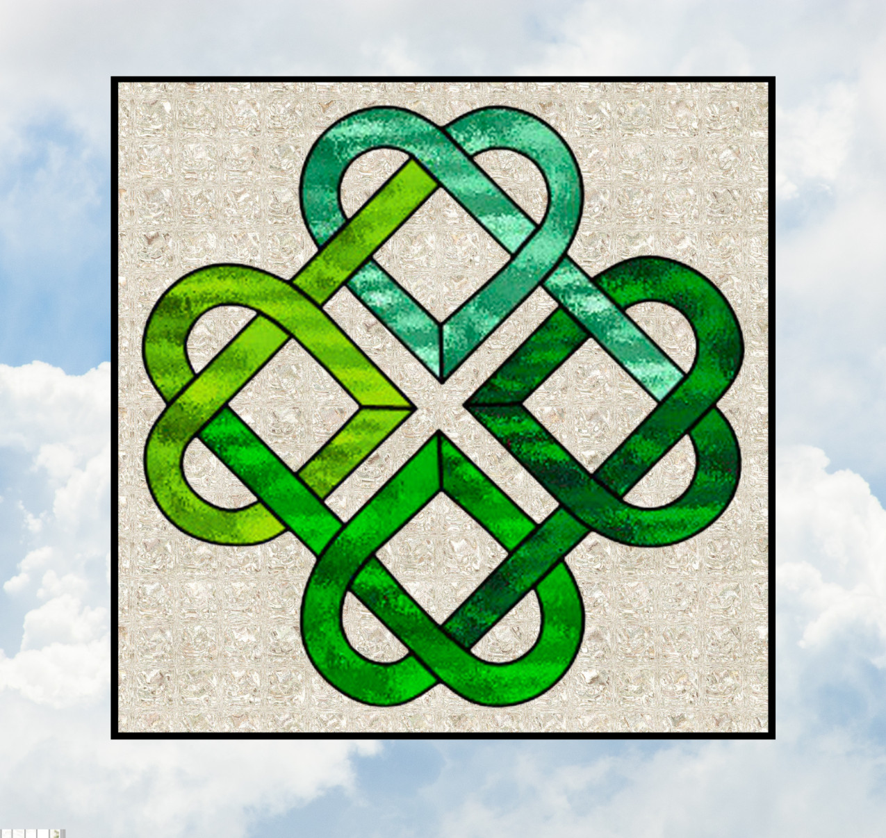 Celtic Knots Faux Stained-Glass WINDOW CLING Size 8" Vinyl