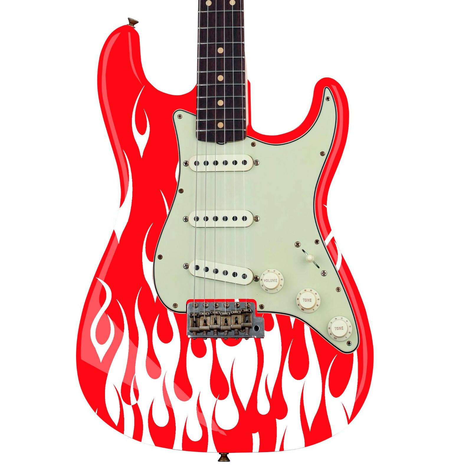 Custom Made Flames Decal Sticker Fits Guitars & Basses 12 colour options