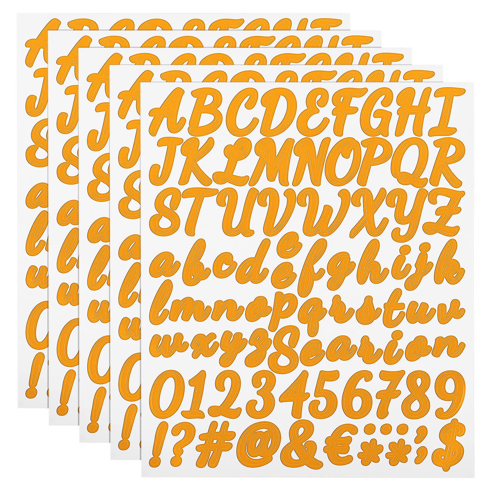 Self-adhesive stickers for letters and numbers, 420pcs (orange, 2.5cm)