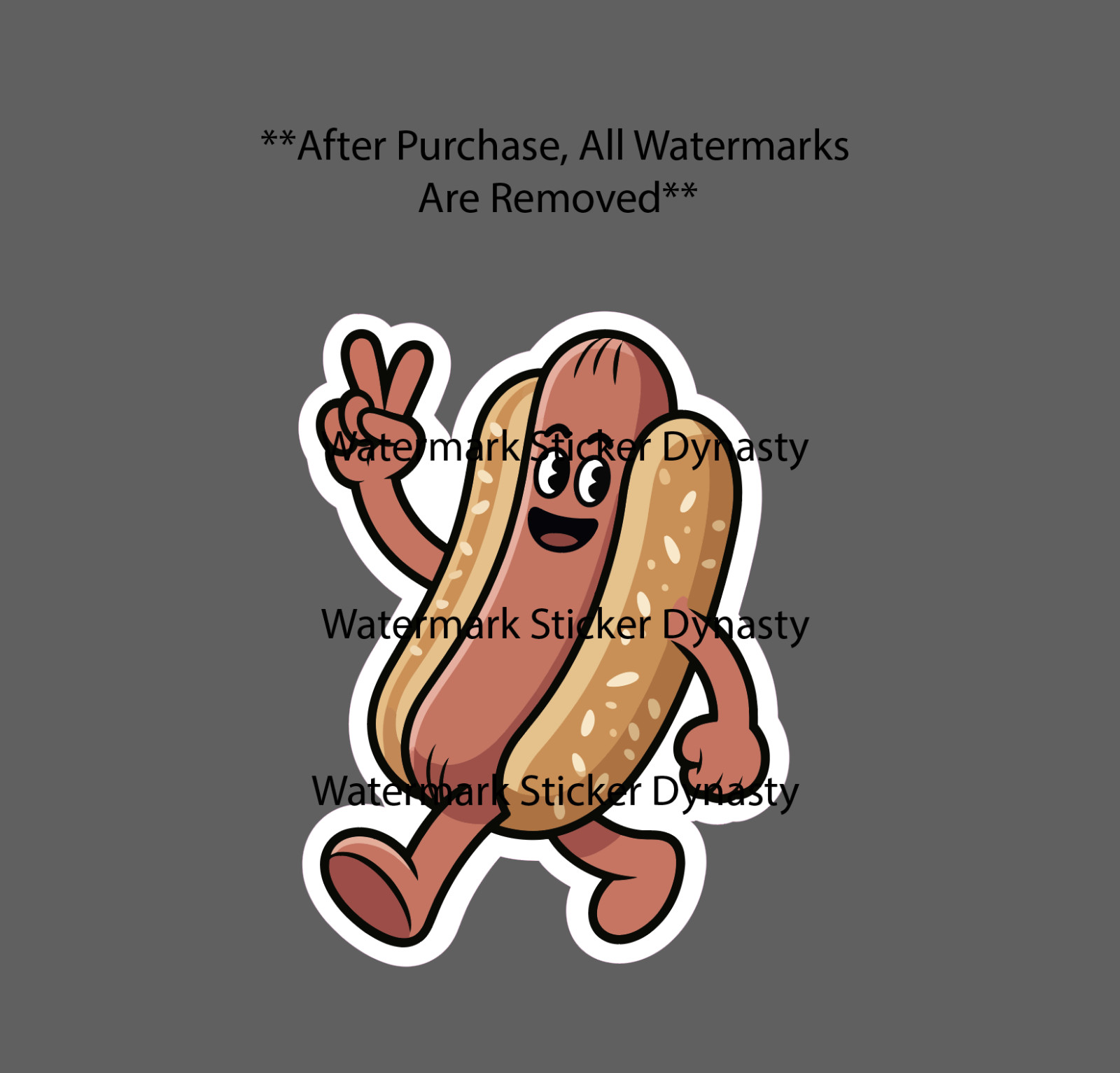 Hot Dog Sticker Waterproof Decal Peace Sign Food Sports Game Gift NEW