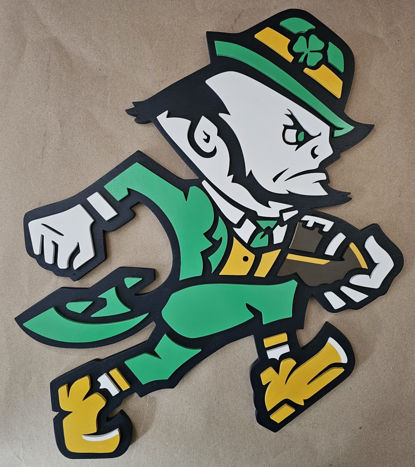 Notre Dame Fighting Irish Leprechaun Football Sign