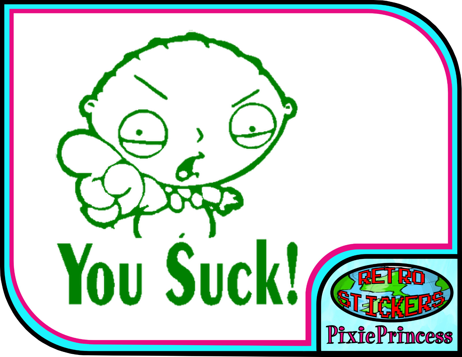 Family Guy Stewie A Vinyl Sticker Funny Car Bike Van Window Wall Poster Cartoon