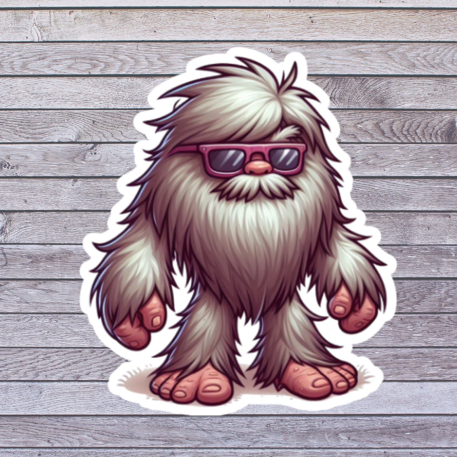 Bigfoot Sticker Vinyl Decal Funny Yeti Sasquatch Sunglasses Hairy Monster