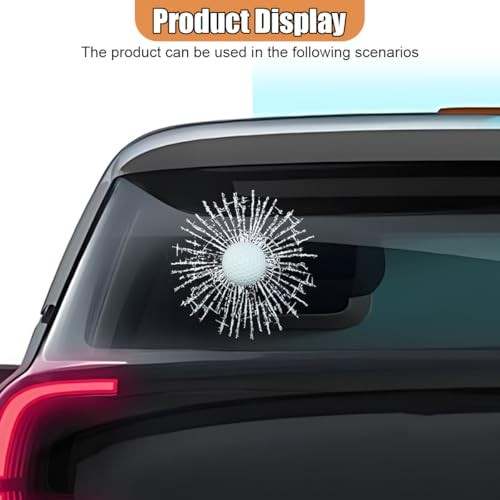 3D Prank Tricky Broken Glass Car Sticker Decal Hits Car Window Styling Golf