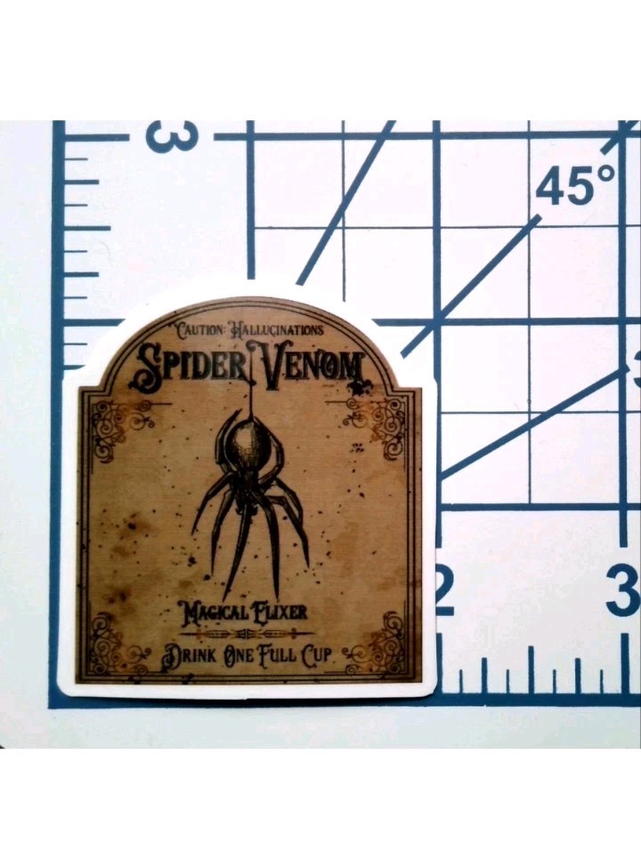 Spider Venom Sticker Magical Elixer Vinyl Die Cut Gothic Apothecary Decal