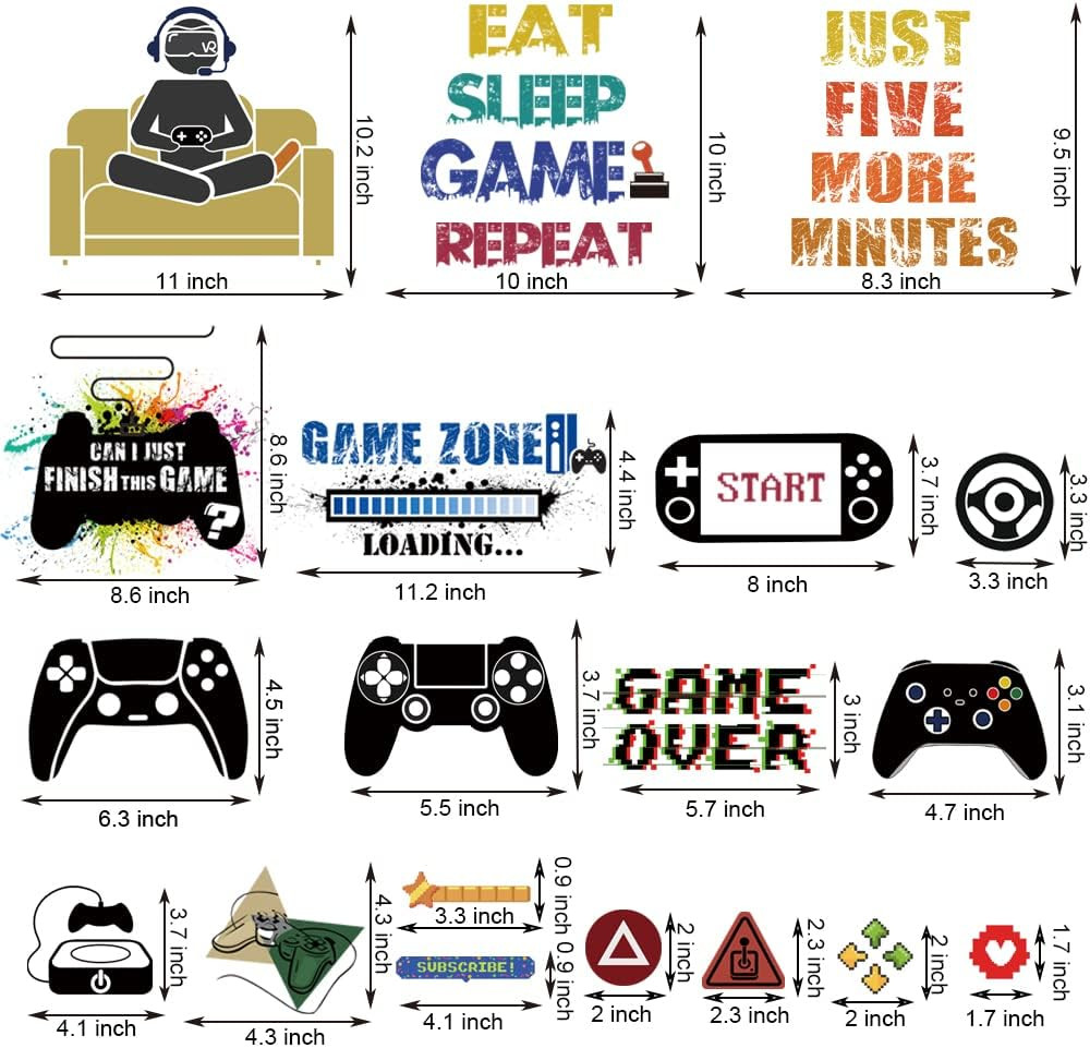 48 Pieces Creative Video Game Room Decor Excellent in Gamer Girl Accessories and