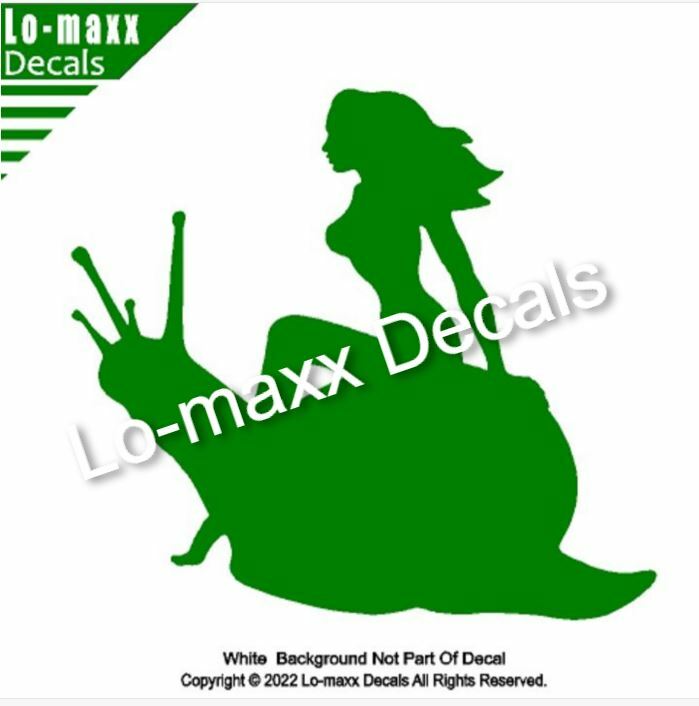Mudflap Girl And Sexy Snail Original Design High Quality Die Cut Vinyl Decal
