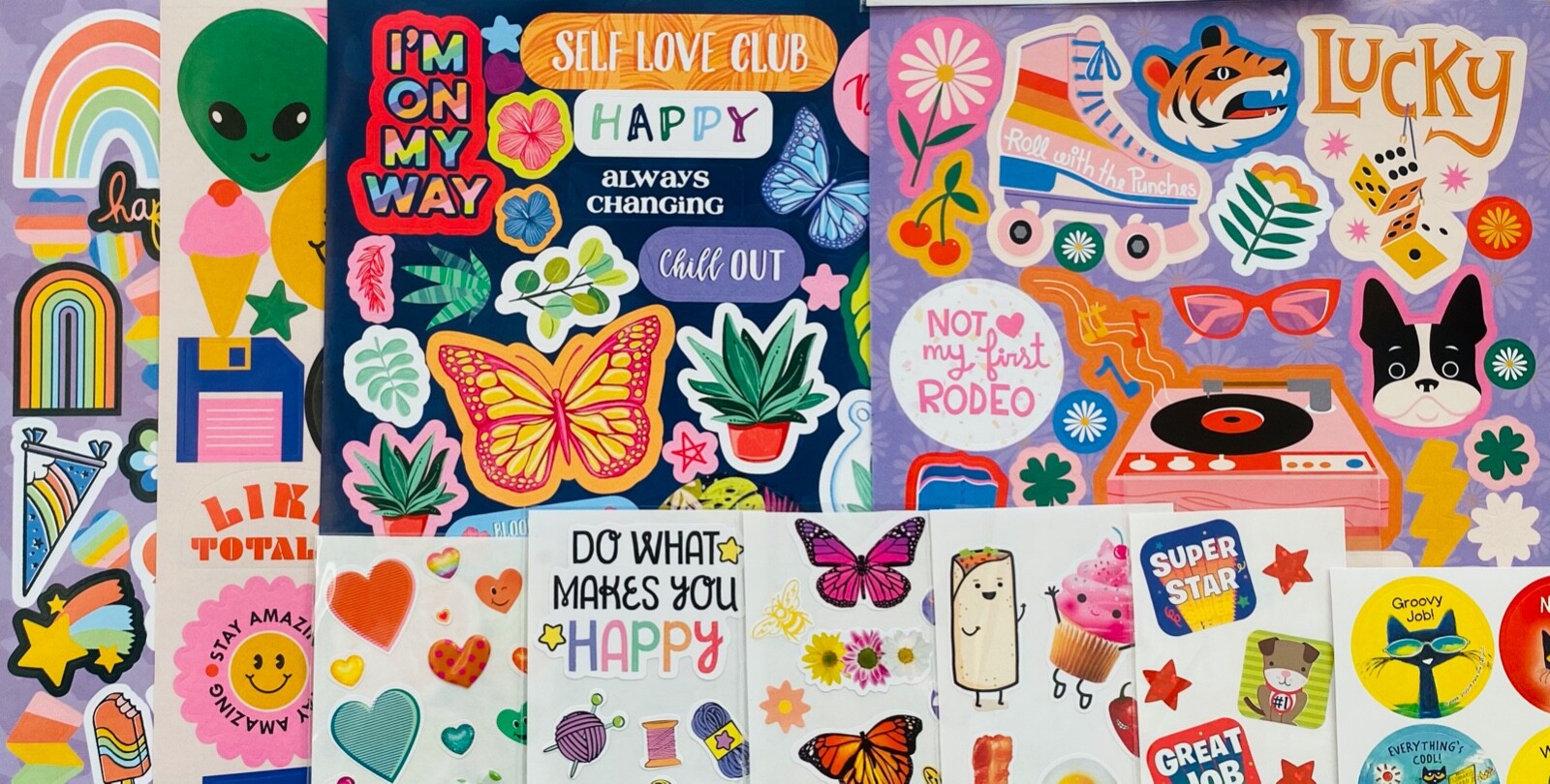15 Sticker Sheets, Fun Funky Motivational Quotes all Ages, School Rewards Party