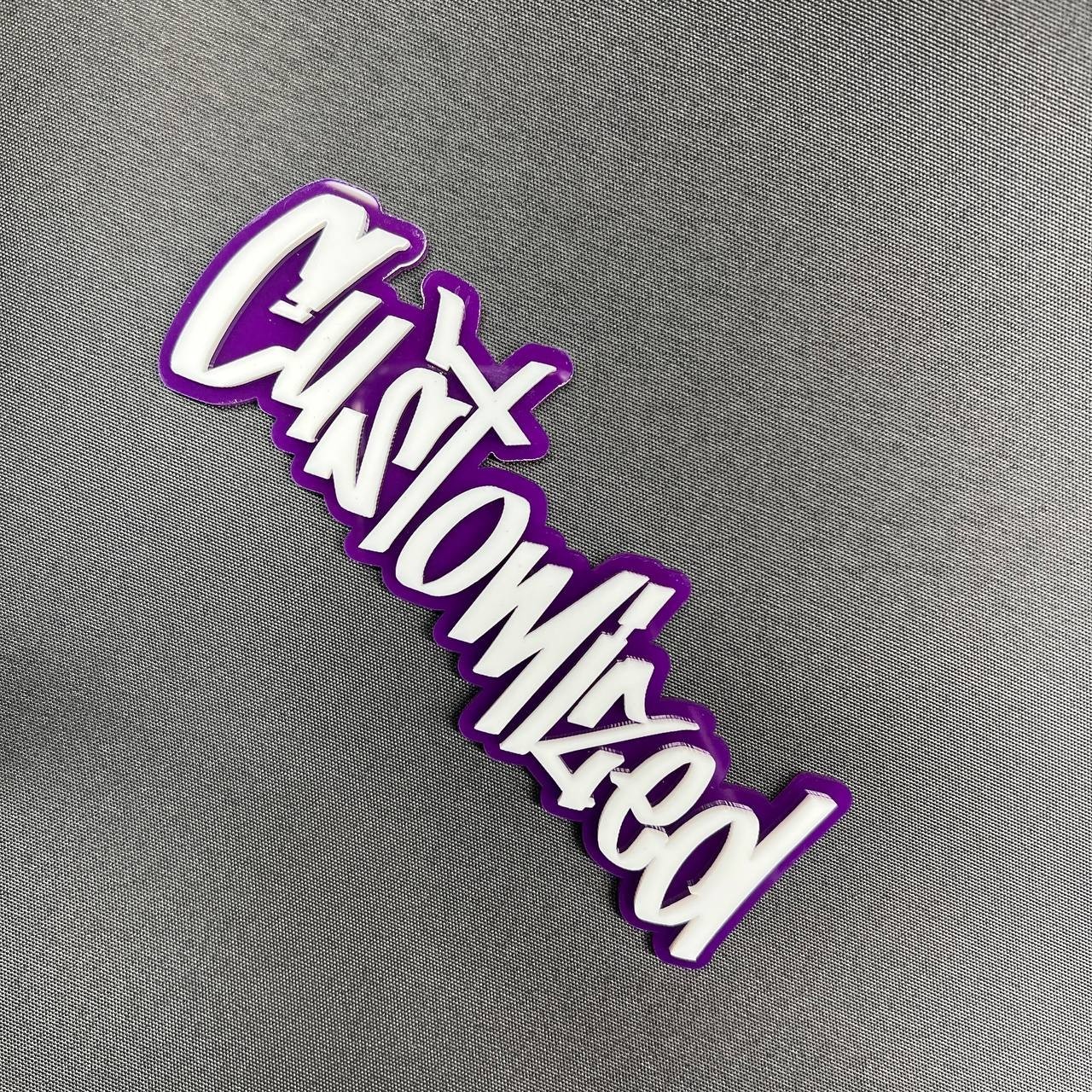1X Custom Graffiti Font Acrylic Emblem Multicolor Personalized Car Badge text