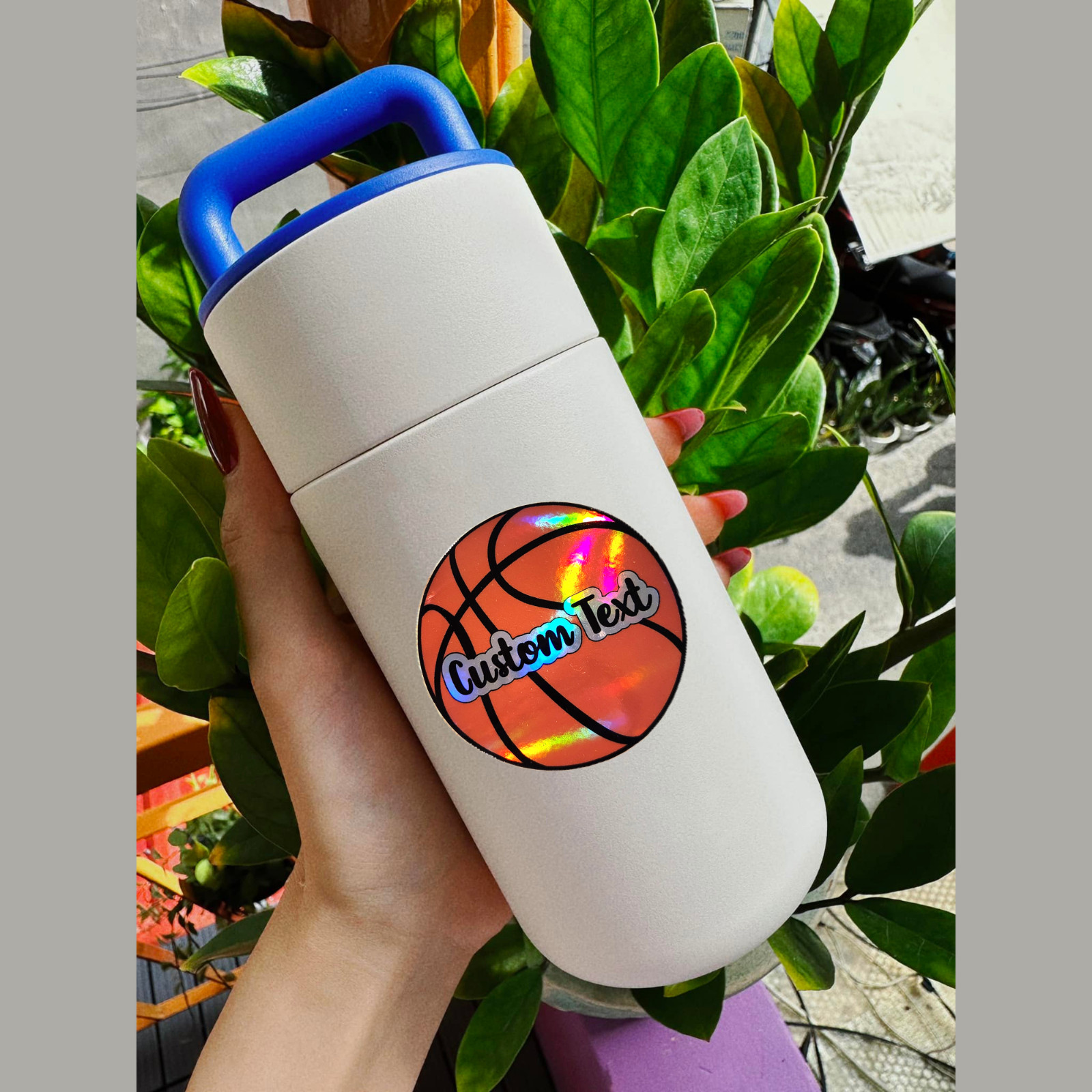 Custom Basketball Name Stickers – Personalized Round Decal, Sports Team Gift