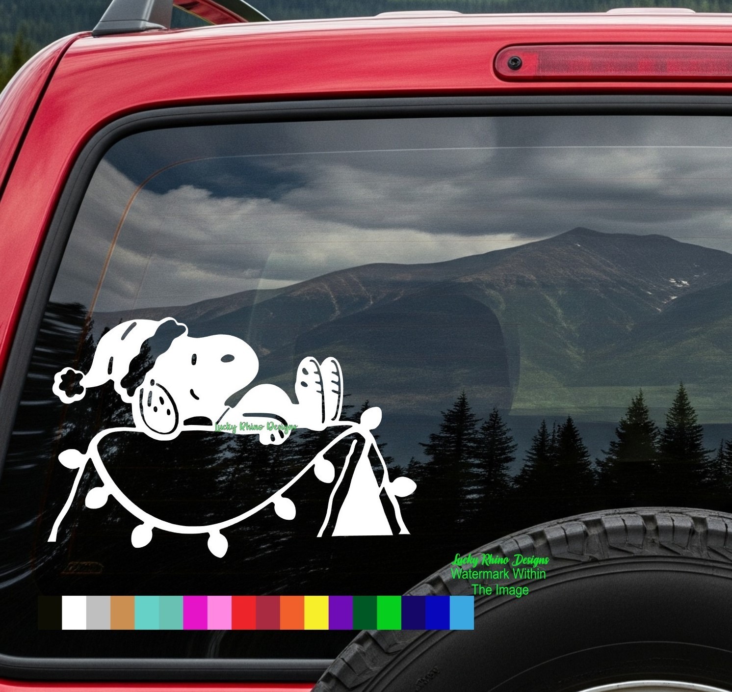 Snoopy Christmas Window Decal Sticker Peanuts Holiday Home Decor Wall Laptop Car