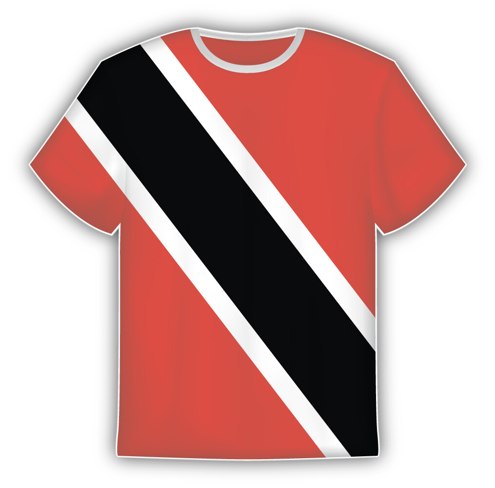 Trinidad And Tobago Flag Sticker In The Form Of T Shirt Vinyl Sticker Decal