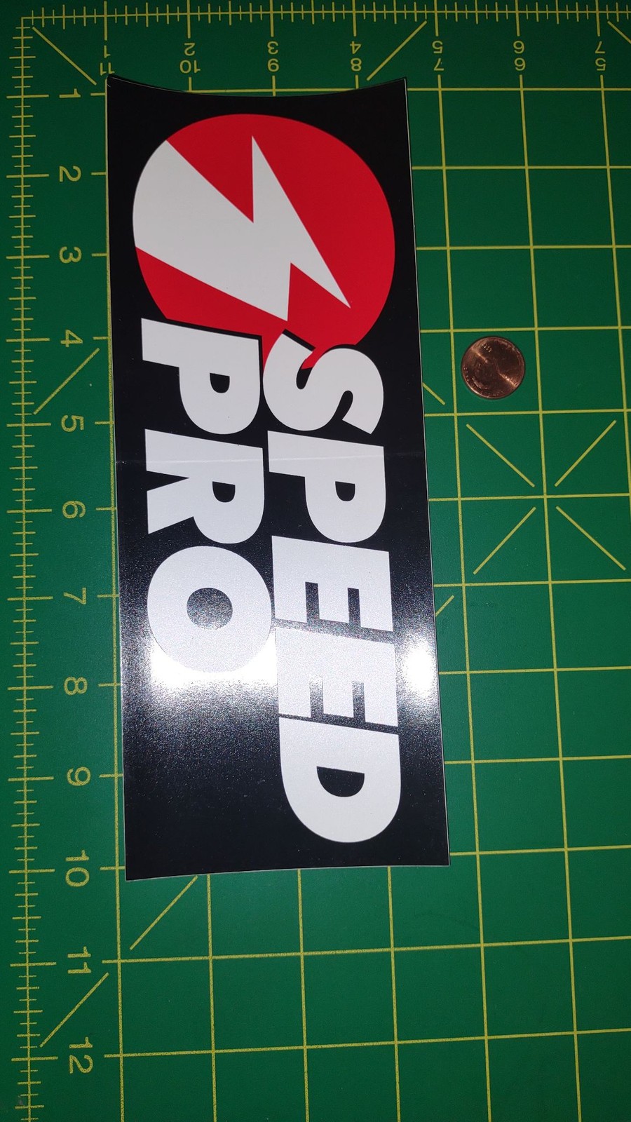 Speed Pro Vinyl Sticker Decal Lightning Bolt Logo Black Red White Bumper Car