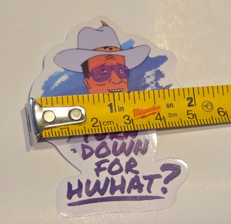 Turn Down For HWHAT? Hank Sticker Decal Computer Laptop Water Bottle NEW